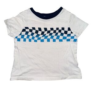 Kids Checkered Blue and White T-Shirt
